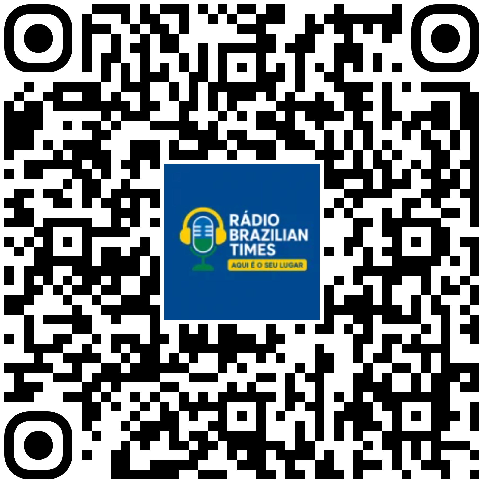 QR code para baixar o app da Rádio Brazilian Times no Google Play (Android)